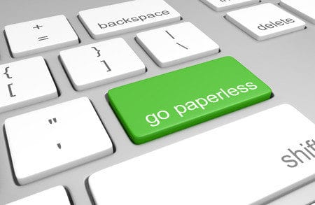 go paperless key on a computer keyboard